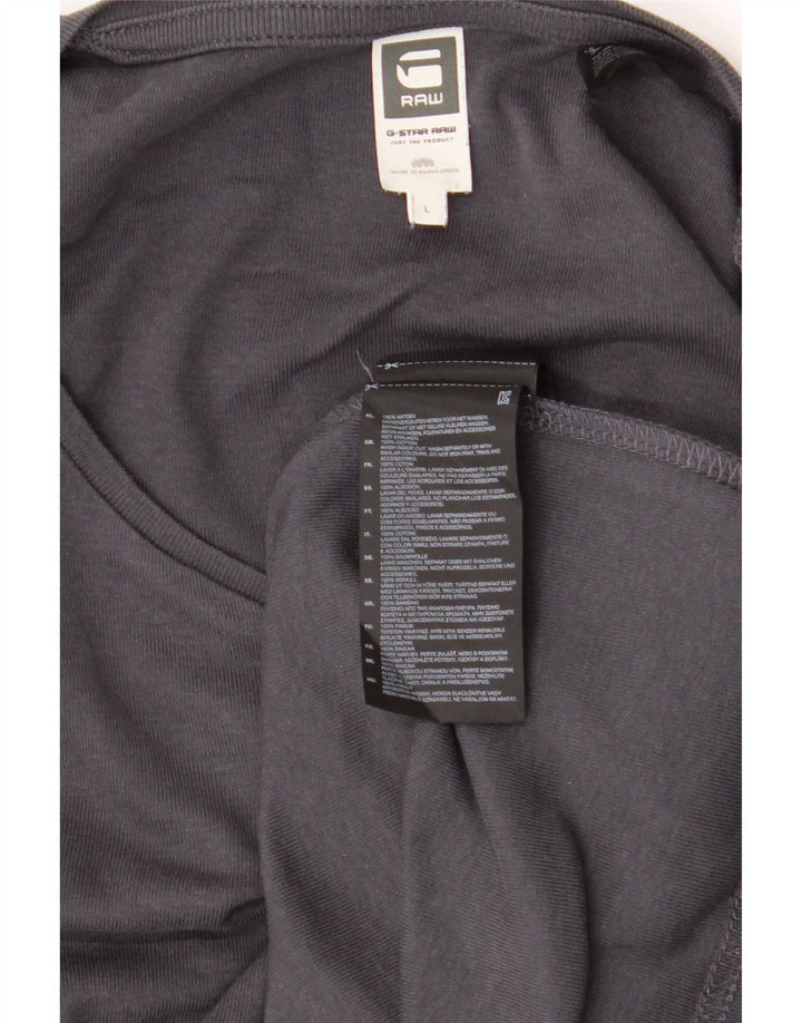 G-Star Ανδρικό γραφικό T-Shirt Top μεγάλο γκρι βαμβακερό