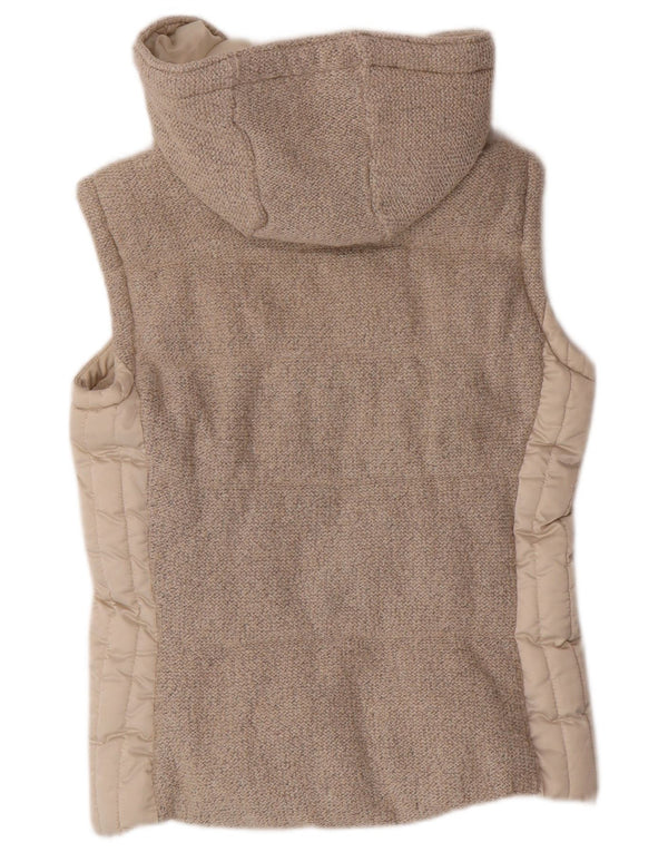Zara Γυναικεία κουκούλα με επένδυση Gilet UK 10 Small Beige Polyester