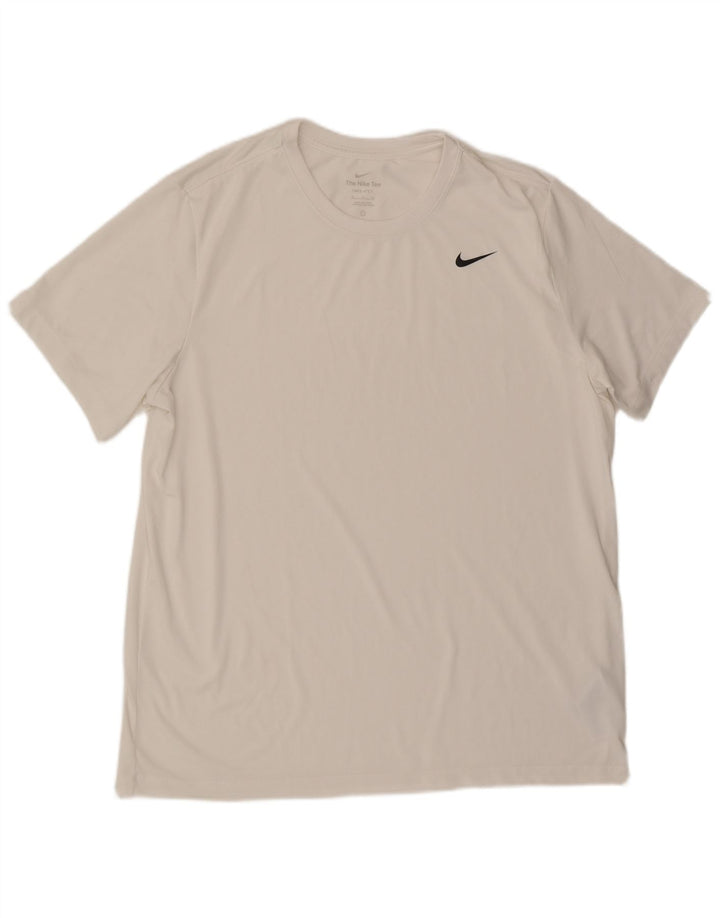 Ανδρικό T-Shirt NIKE Dri Fit Top XL Λευκό πολυεστέρα