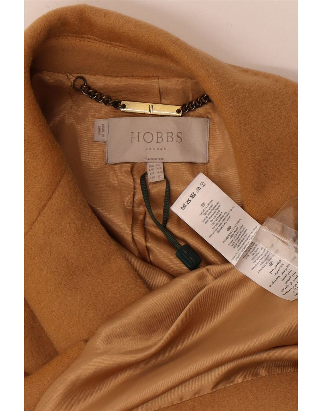 Hobbs Γυναικείο Παλτό UK 16 Large Brown Wool