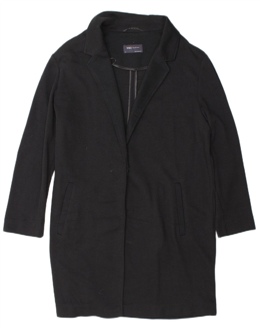 Marks & Spencer Γυναικείο Πανωφόρι UK 14 Large Navy Blue Polyester