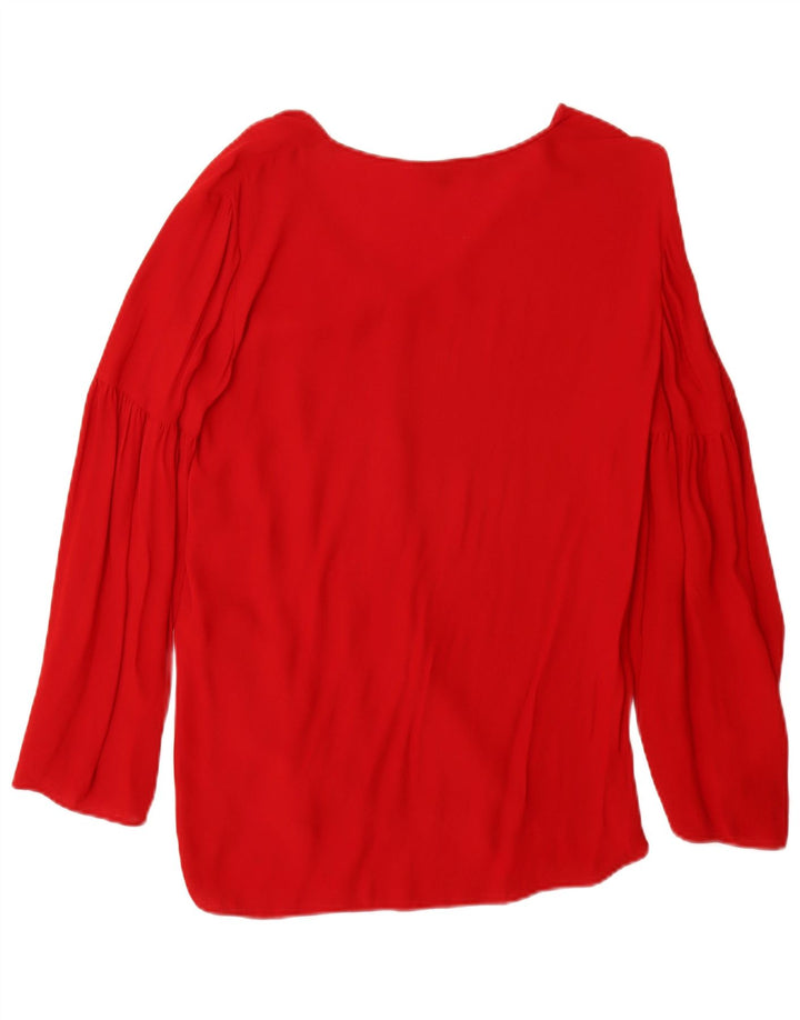 Massimo Dutti Γυναικεία μακρυμάνικη μπλούζα Top EU 38 Small Red Viscose