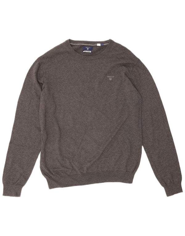 Ανδρικό πουλόβερ Gant Crew Neck Jumper XL Γκρι βαμβακερό