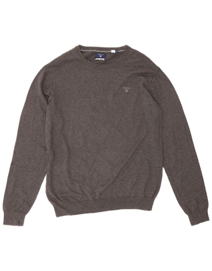 Ανδρικό πουλόβερ Gant Crew Neck Jumper XL Γκρι βαμβακερό