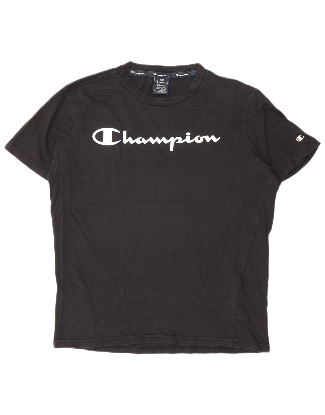 Ανδρικό γραφικό T-Shirt Champion Top Μεσαίο μαύρο βαμβακερό