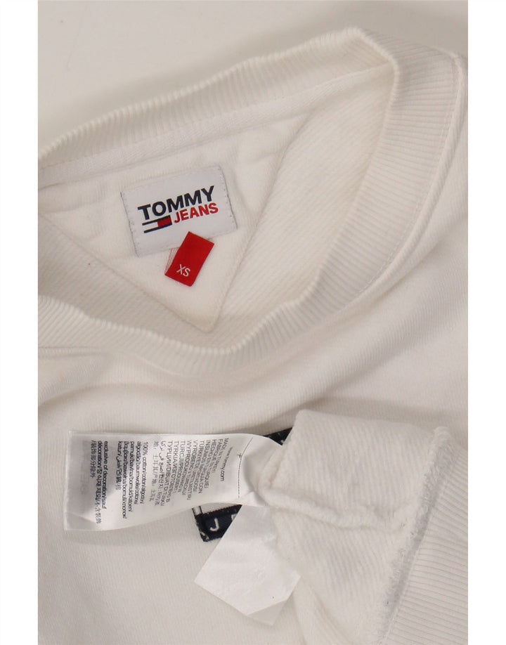 TOMMY HILFIGER Γυναικεία φούτερ μεγάλου μεγέθους Crop Jumper UK 6 XS Λευκό