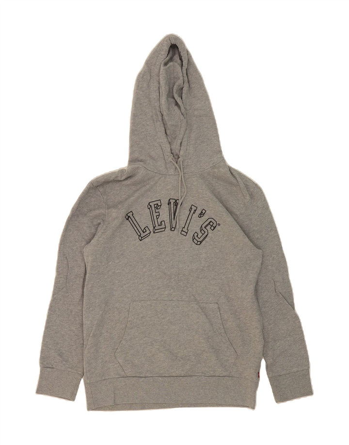 LEVI'S Mens Graphic Hoodie Jumper Medium Grey Cotton Vintage Levi's and Second-Hand Levi's from Messina Hembry 