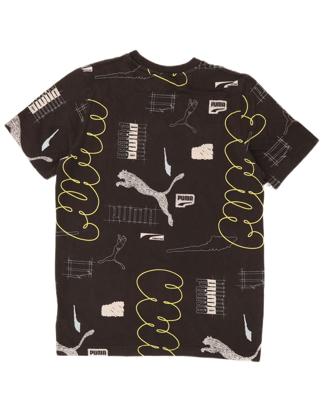 PUMA Mens Graphic T-Shirt Top Small Black Cotton