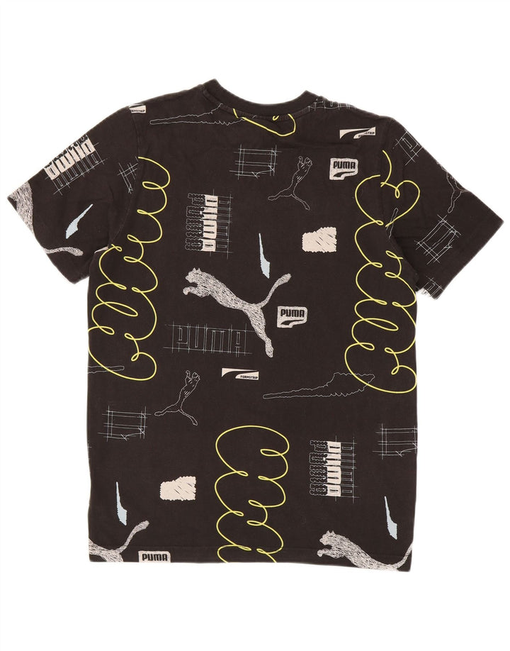 PUMA Mens Graphic T-Shirt Top Small Black Cotton