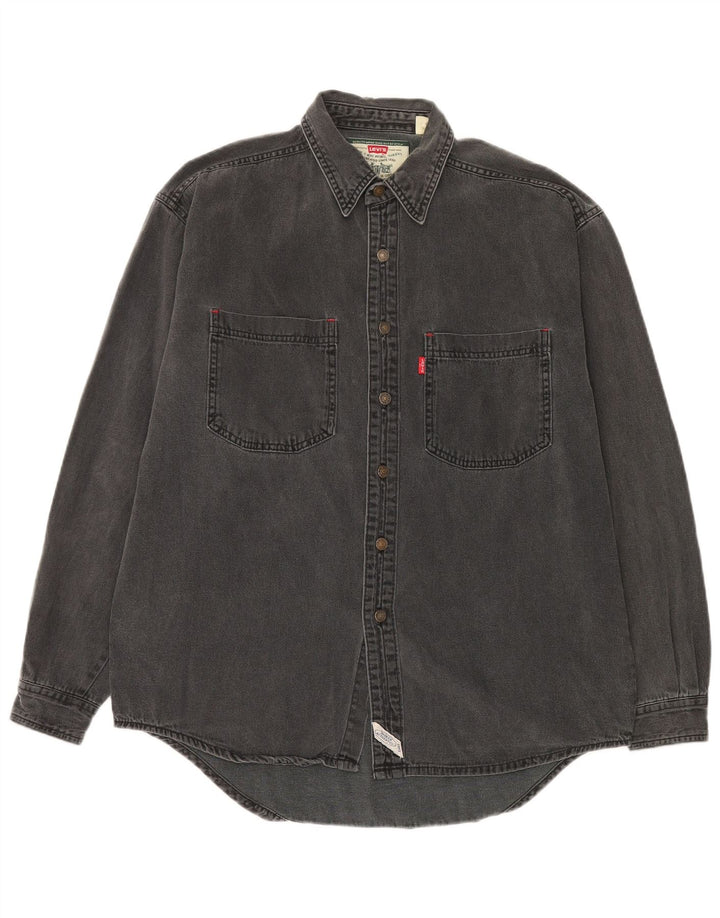 Ανδρικό τζιν πουκάμισο Levi's μεσαίο γκρι βαμβακερό