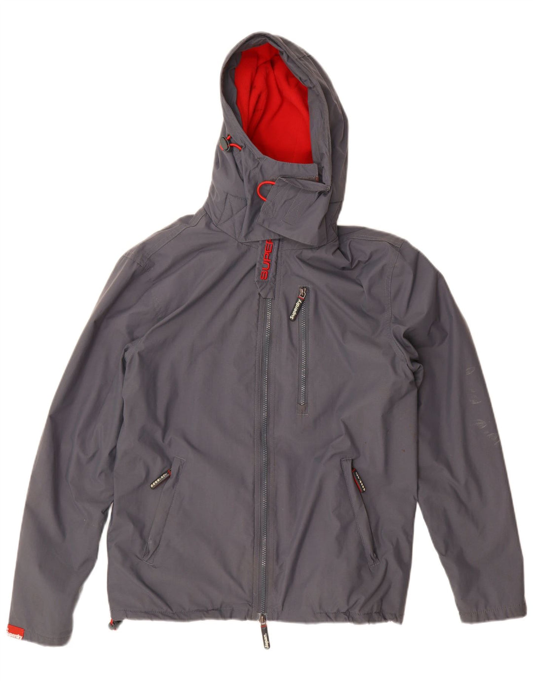 Ανδρικό μπουφάν SUPERDRY Windhiker Hooded Windbreaker UK 38 Medium Grey