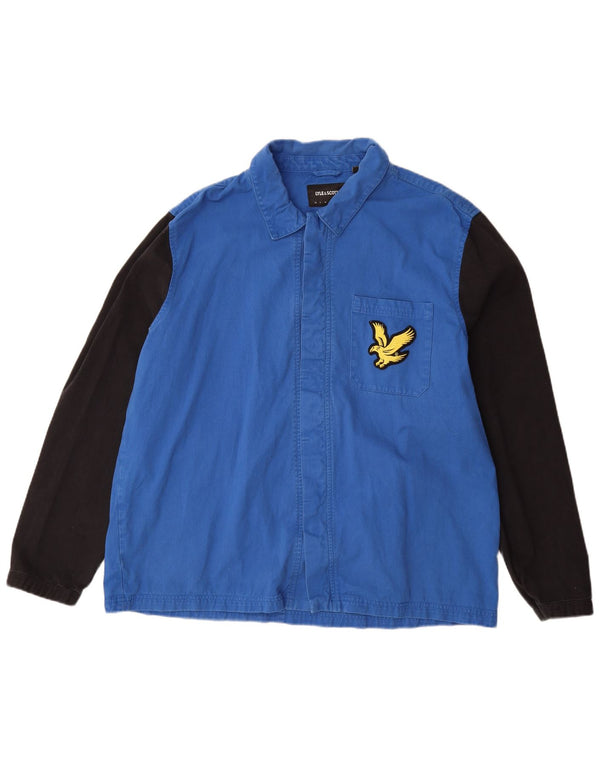 Lyle & Scott Ανδρικό μπουφάν μπουφάν UK 44 2XL Blue Colourblock Cotton