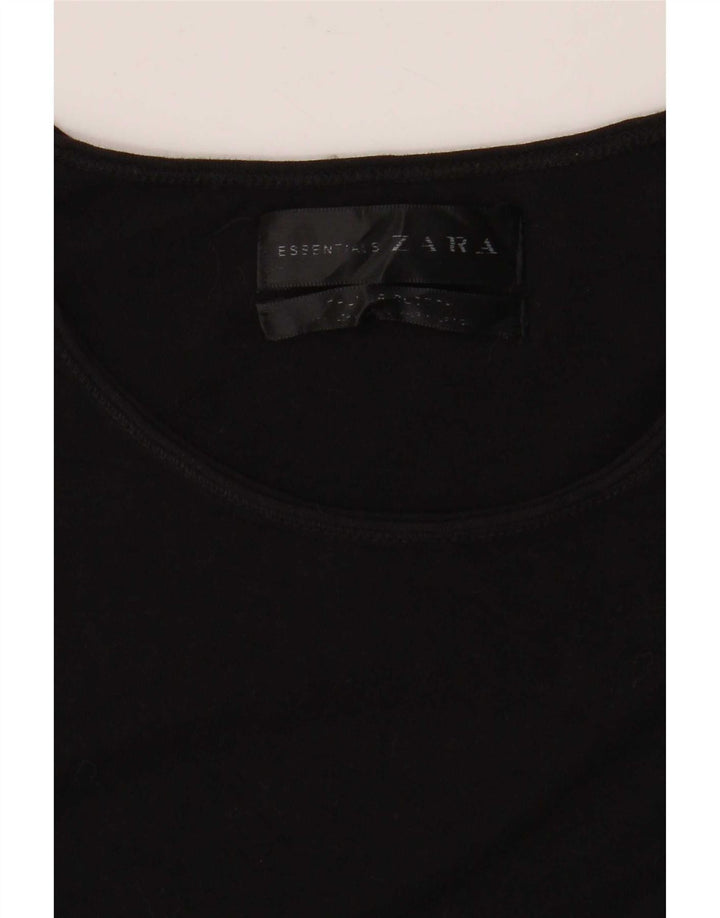 Zara Γυναικείο T-Shirt Top UK 14 Medium Black