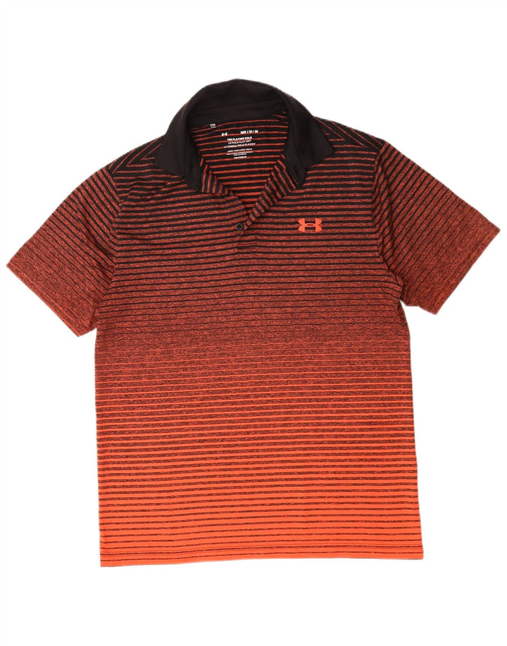 Under Armour Ανδρικό Heat Gear Polo πουκάμισο Μεσαίο πορτοκαλί ριγέ πολυεστέρα