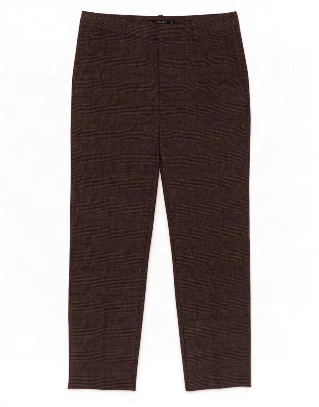 Zara Γυναικείο Cropped Παντελόνι Medium W28 L25 Καφέ Καρό Πολυεστέρας