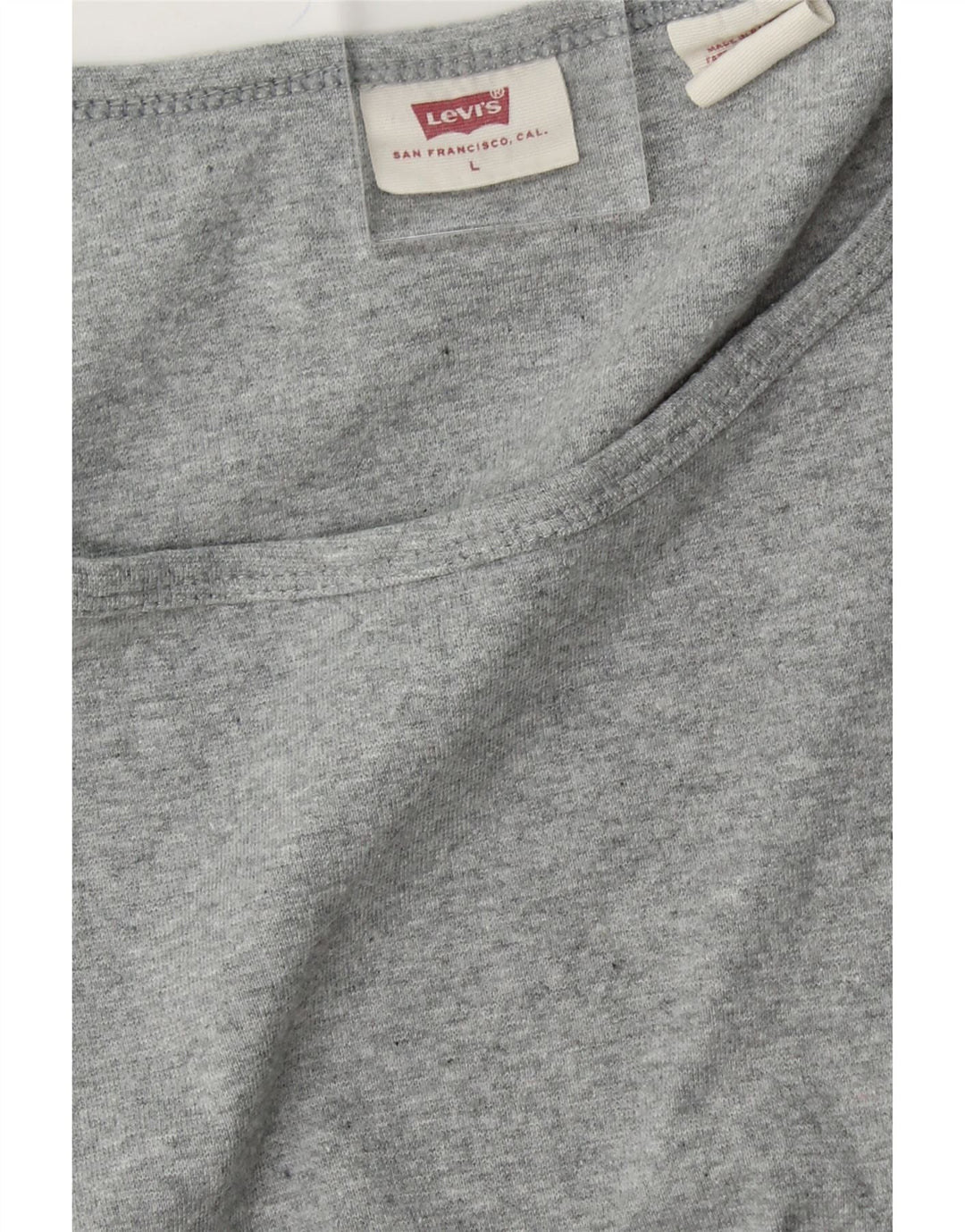LEVI'S Womens T-Shirt Top UK 14 Large Grey Vintage Levi's and Second-Hand Levi's from Messina Hembry 