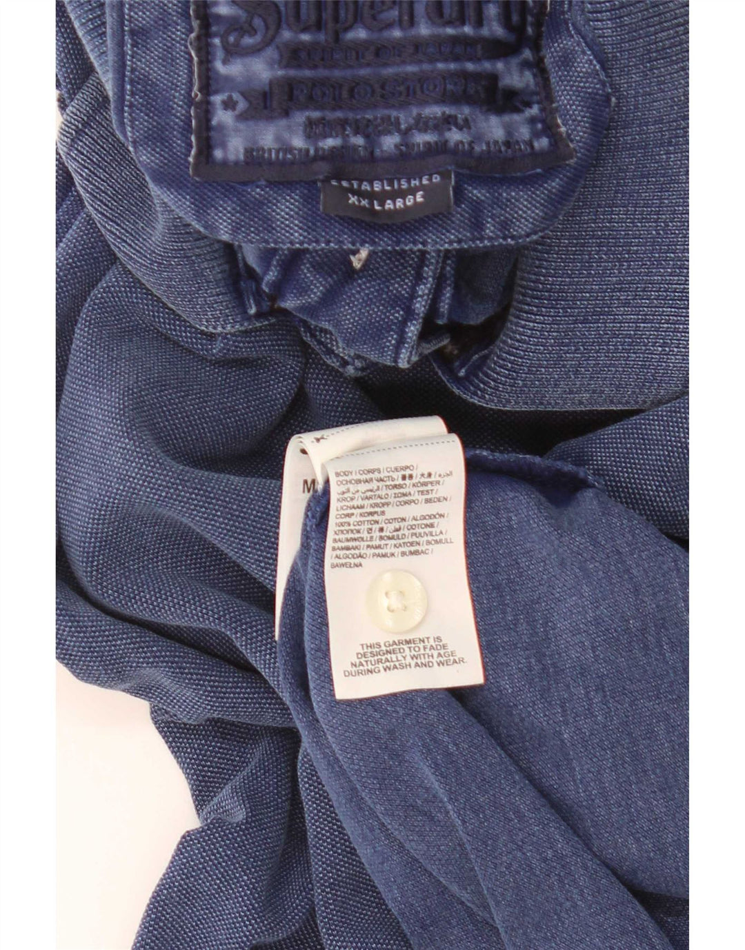 Ανδρικό μπλουζάκι πόλο Superdry 2XL Μπλε βαμβακερό