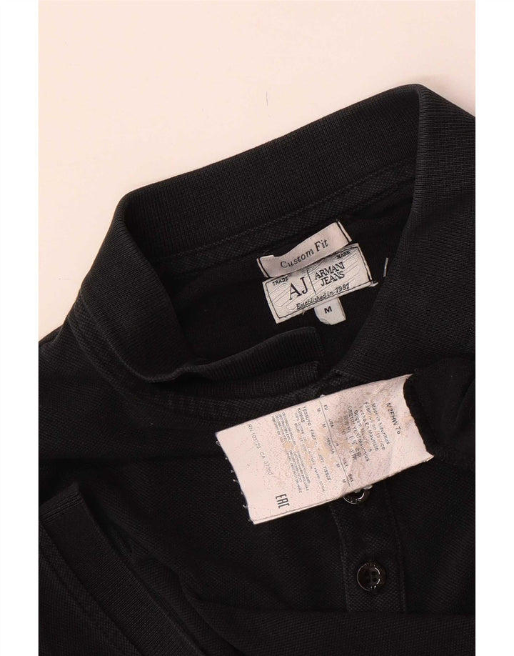 Armani Jeans Ανδρικό πουκάμισο Polo Προσαρμοσμένης Εφαρμογής Μεσαίο μαύρο βαμβακερό