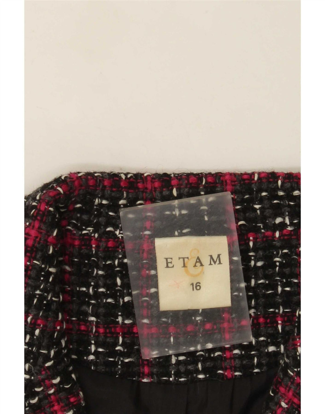 Etam Γυναικείο σακάκι blazer UK 16 Large Black Check Viscose