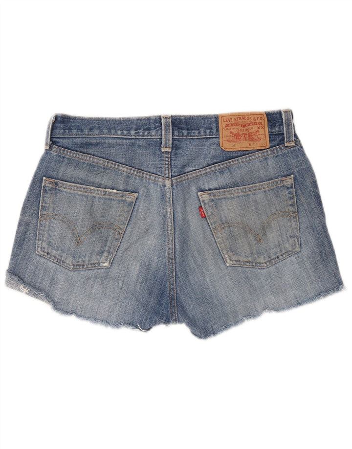 Levi's Womens 501 Distressed τζιν σορτς W30 μεσαίο μπλε βαμβακερό