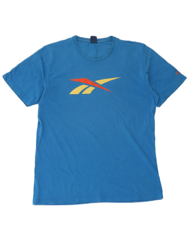 Ανδρικό γραφικό T-Shirt Reebok Top μεγάλο μπλε βαμβακερό