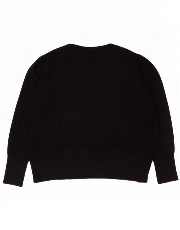 Marks & Spencer Womens Boat Neck Jumper πουλόβερ UK 24 4XL Black Viscose