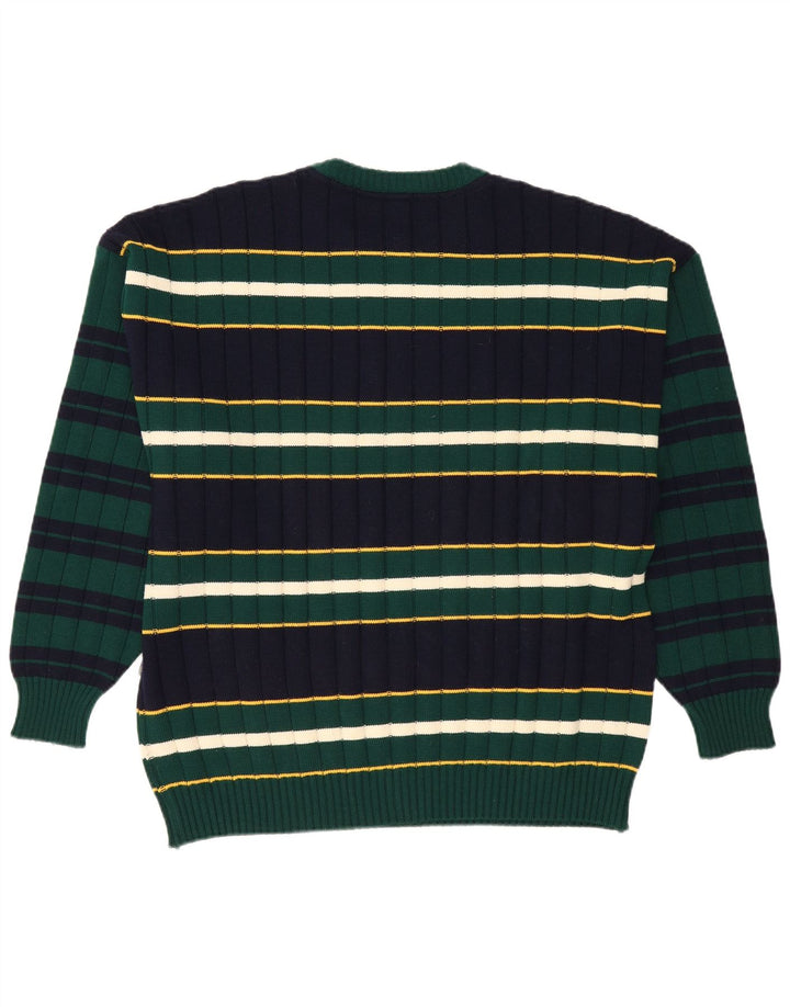 Λευκό Sails Ανδρικό πουλόβερ με λαιμόκοψη 2XL Navy Blue ριγέ