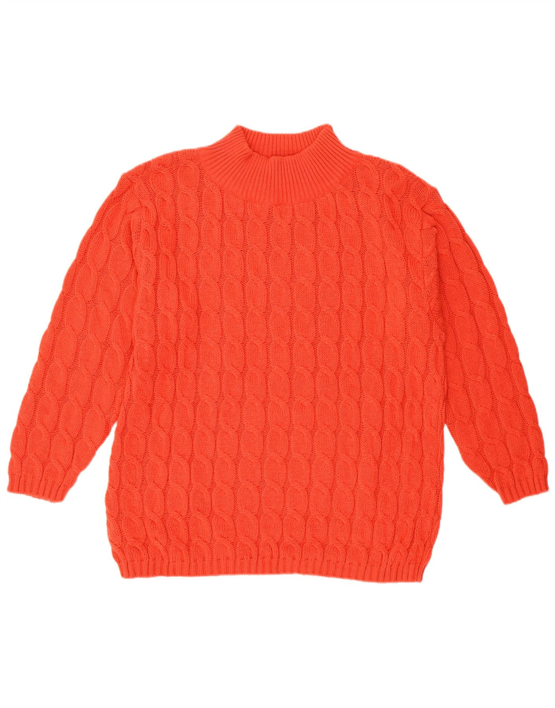 Γυναικείο πουλόβερ με λαιμό χελώνα VINTAGE UK 14 Μεσαίο κόκκινο μαλλί