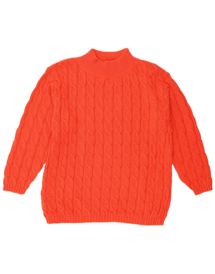 Γυναικείο πουλόβερ με λαιμό χελώνα VINTAGE UK 14 Μεσαίο κόκκινο μαλλί