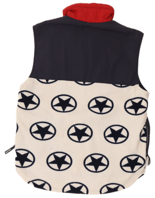 Samas Ανδρικό Fleece Gilet UK 38 Medium White Geometric