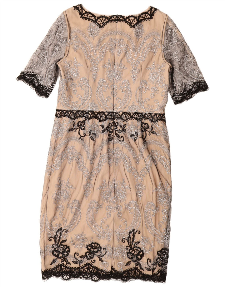 Γυναικείο φόρεμα με δαντέλα MONSOON UK 14 Large Beige Paisley Nylon