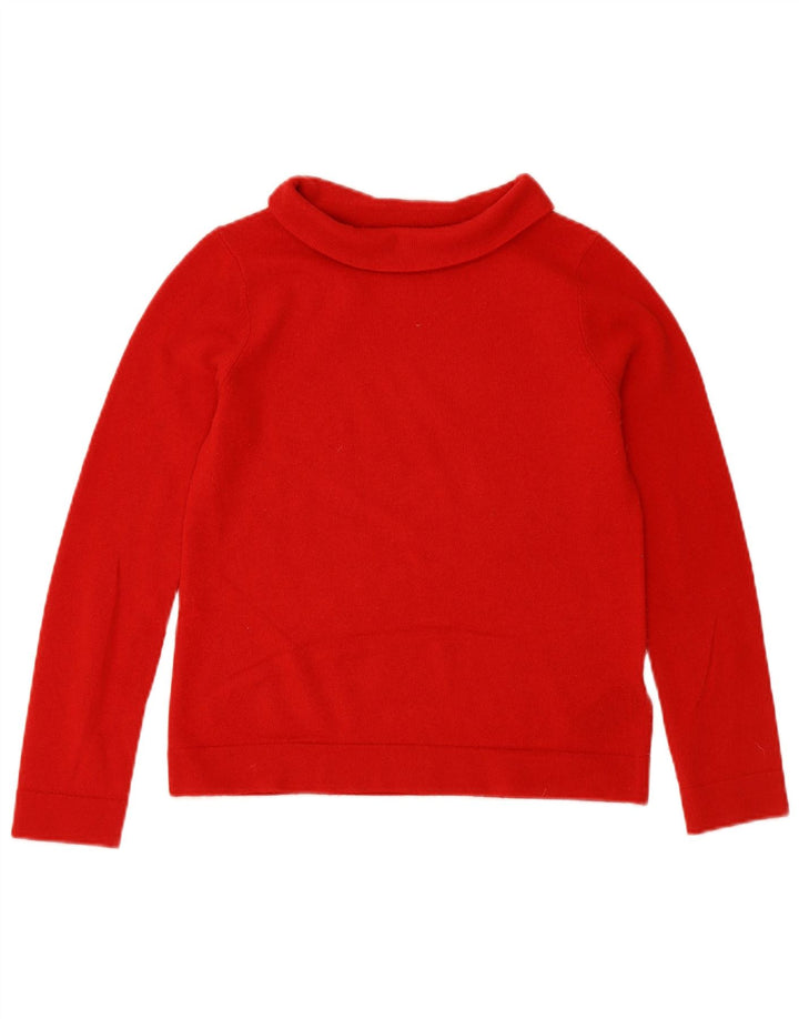 HOBBS Γυναικείο πουλόβερ με ρολό λαιμόκοψη UK 10 Small Red Wool