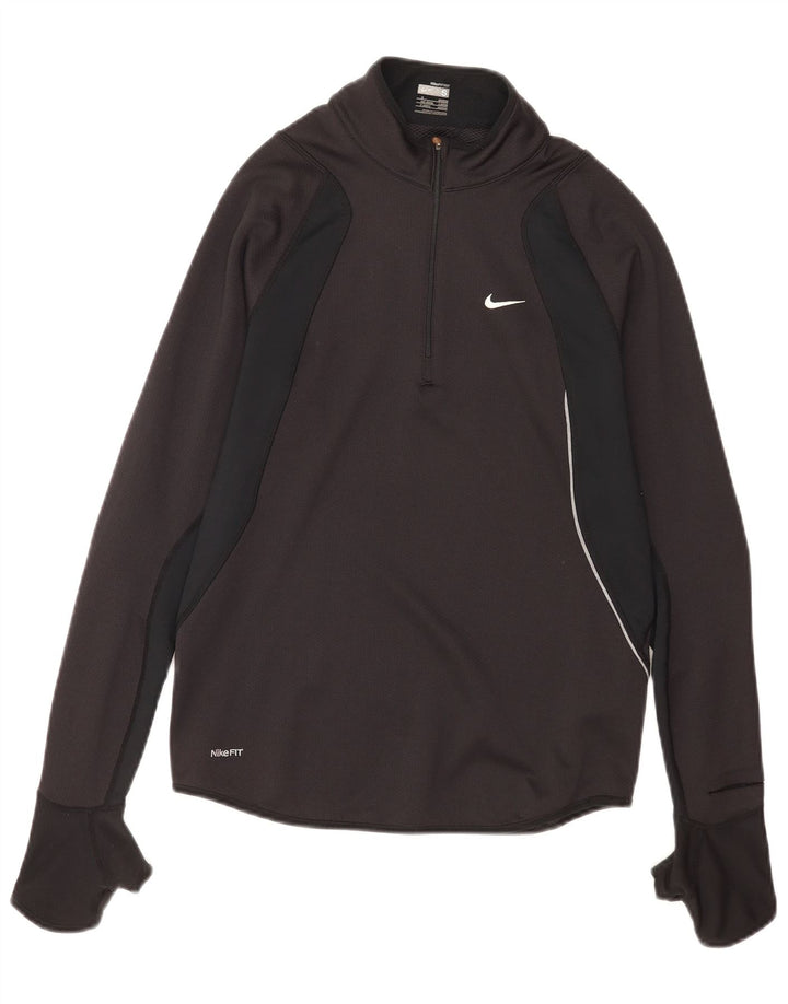 Ανδρική φόρμα πουλόβερ με φερμουάρ Nike Top UK 36/38 Small Black Colourblock