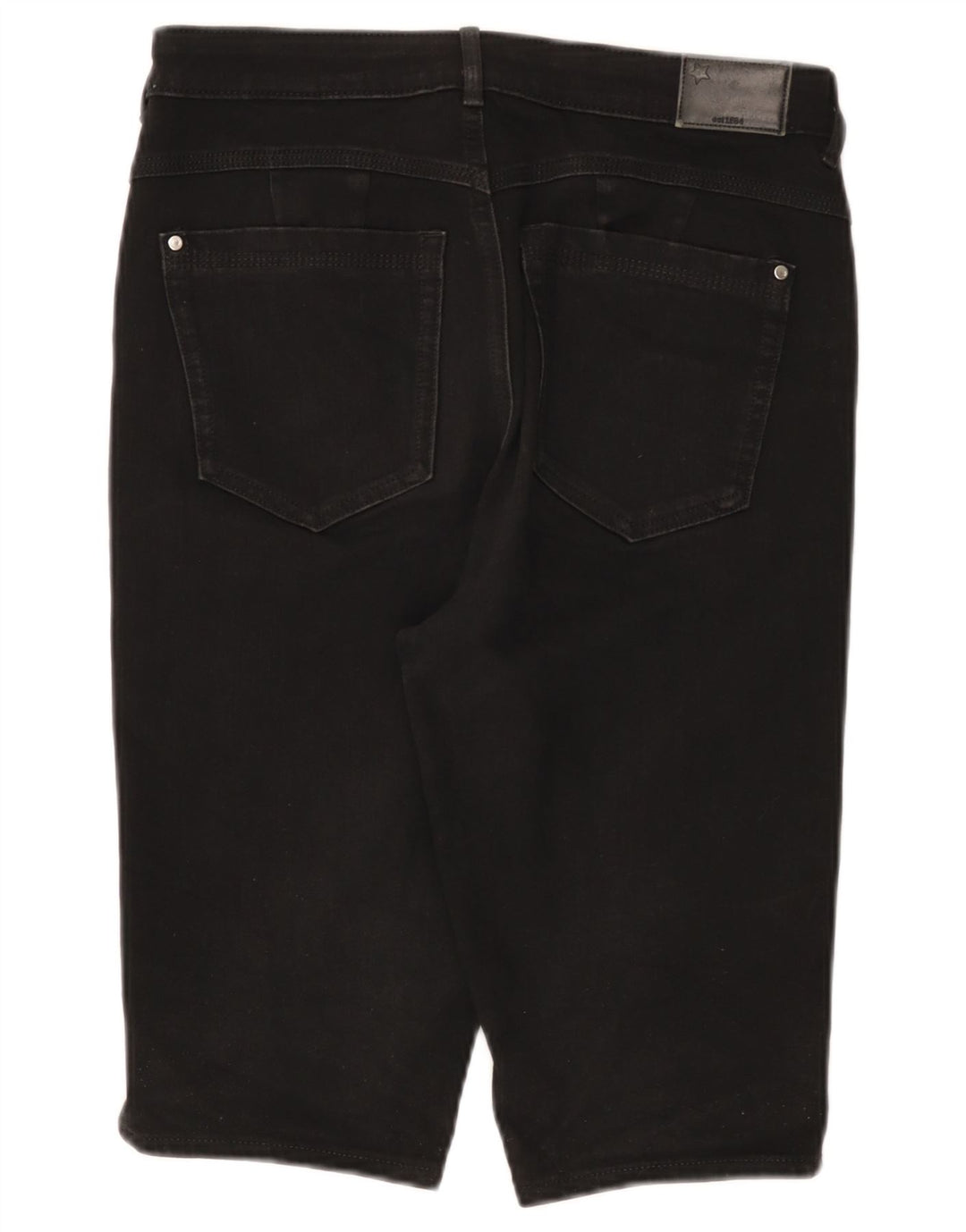 Marks & Spencer Γυναικείο τζιν βερμούδα UK 12 Medium W30 μαύρο βαμβακερό