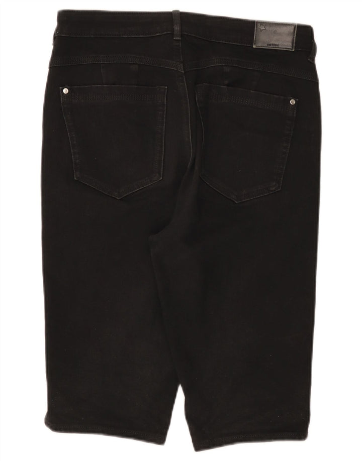 Marks & Spencer Γυναικείο τζιν βερμούδα UK 12 Medium W30 μαύρο βαμβακερό