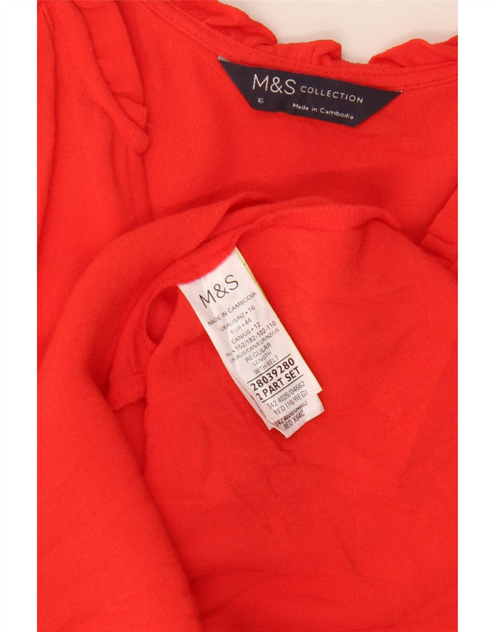 Marks & Spencer Γυναικείο μακρυμάνικο φόρεμα μεγάλου μεγέθους UK 16 μεγάλο κόκκινο