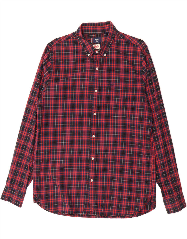SUPERDRY Mens Flannel Shirt XL Red Check Cotton Vintage Superdry and Second-Hand Superdry from Messina Hembry 