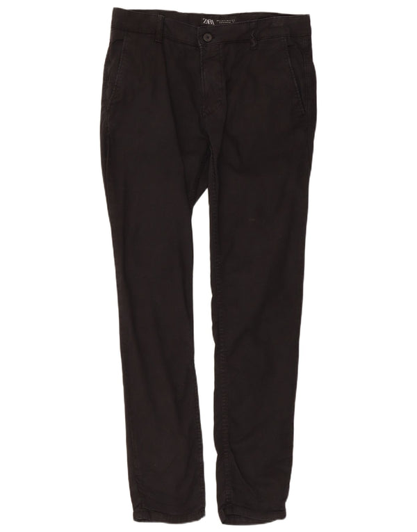 Zara Ανδρικό Slim Chino Παντελόνι EU 40 Medium W31 L29 Μαύρο