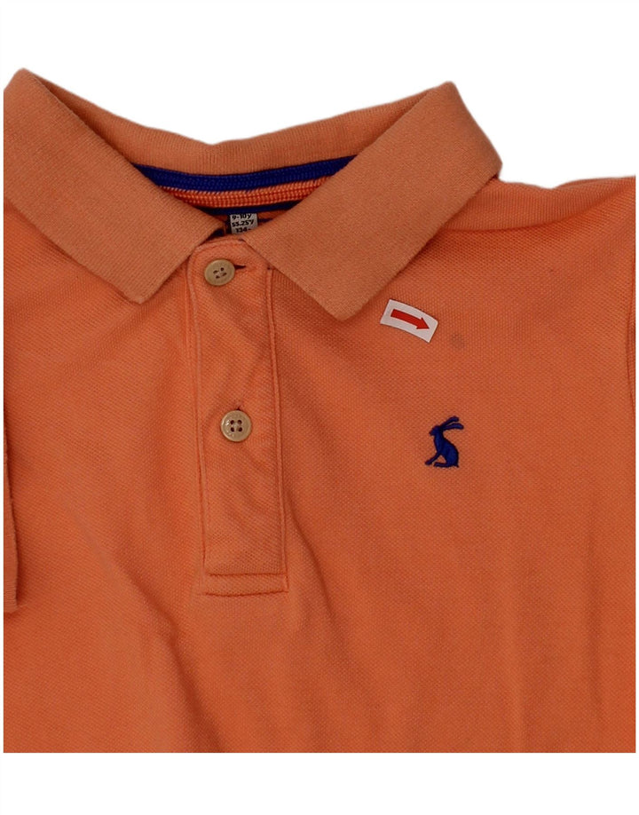 JOULES Boys Polo Shirt 9-10 Years Orange Cotton