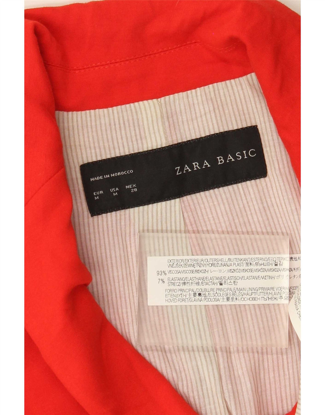 Zara Γυναικείο σακάκι 1 κουμπιού Blazer UK 12 μεσαίο κόκκινο βισκόζη