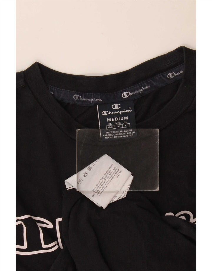 Ανδρικό γραφικό T-Shirt Champion Top Μεσαίο μαύρο βαμβακερό
