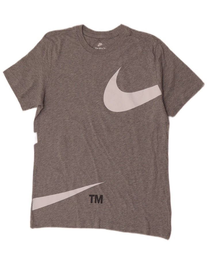 Ανδρικό γραφικό μπλουζάκι Nike, μεσαίο γκρι βαμβακερό