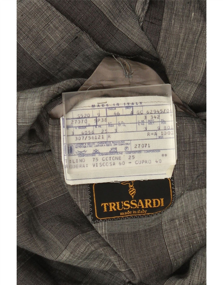 Trussardi Ανδρικό σακάκι σακάκι IT 46 Small Grey Check Len