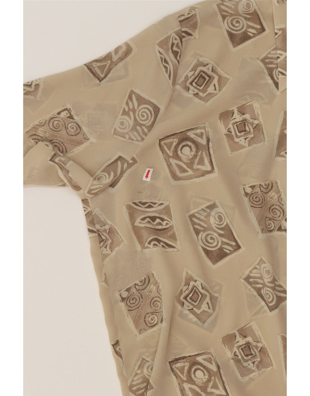 VINTAGE Womens See Through Shirt Blouse UK 20 2XL  Beige Patchwork Vintage Vintage and Second-Hand Vintage from Messina Hembry 