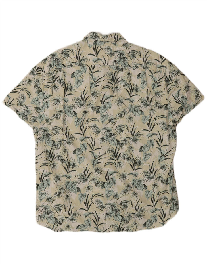 J. CREW Ανδρικό κοντομάνικο πουκάμισο XL κίτρινο φλοράλ βαμβακερό χαβανέζικο