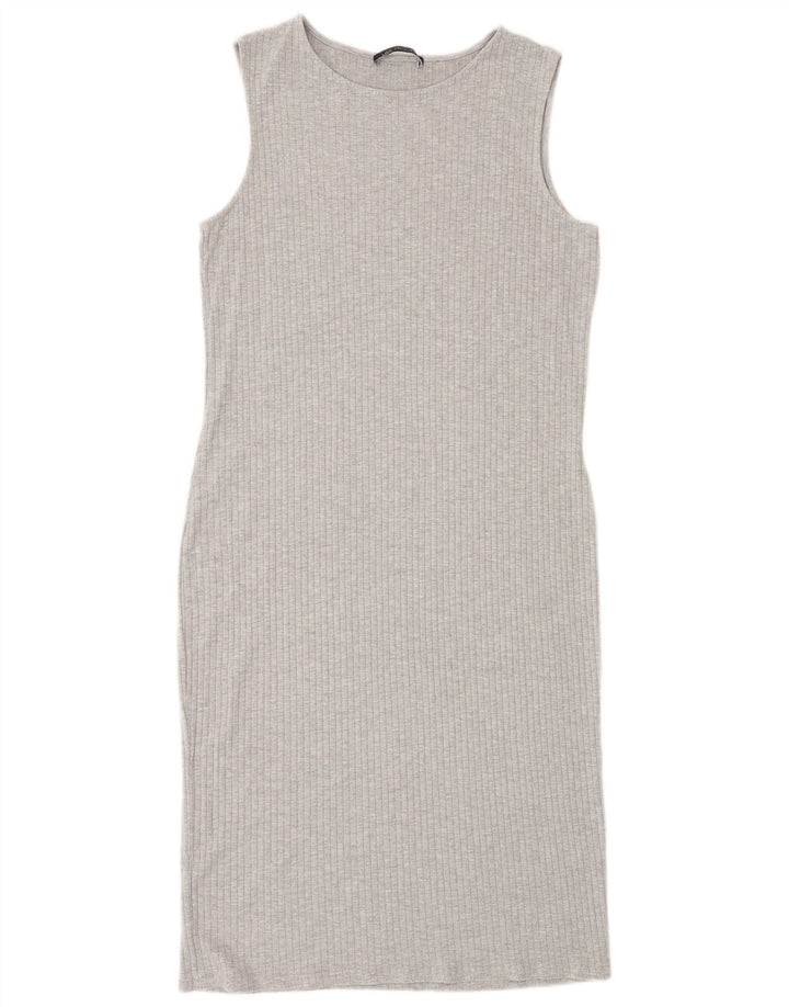 Marks & Spencer Γυναικείο Αμάνικο Bodycon Φόρεμα UK 12 Μεσαίο γκρι βισκόζη