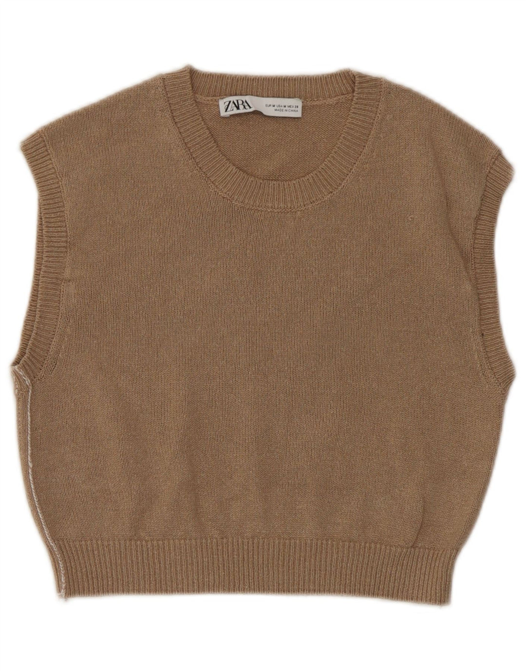 Zara Γυναικείο γιλέκο Crop Tank Top UK 12 Medium Brown
