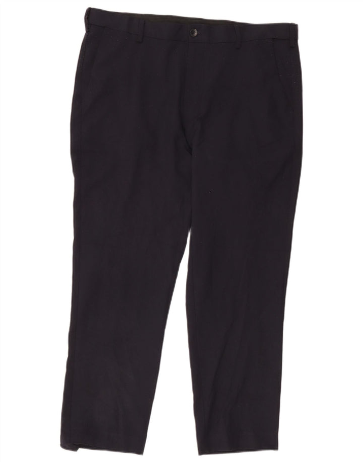 Marks & Spencer Ανδρικό παντελόνι Chino με κανονική εφαρμογή W36 L27 Navy Blue Polyester