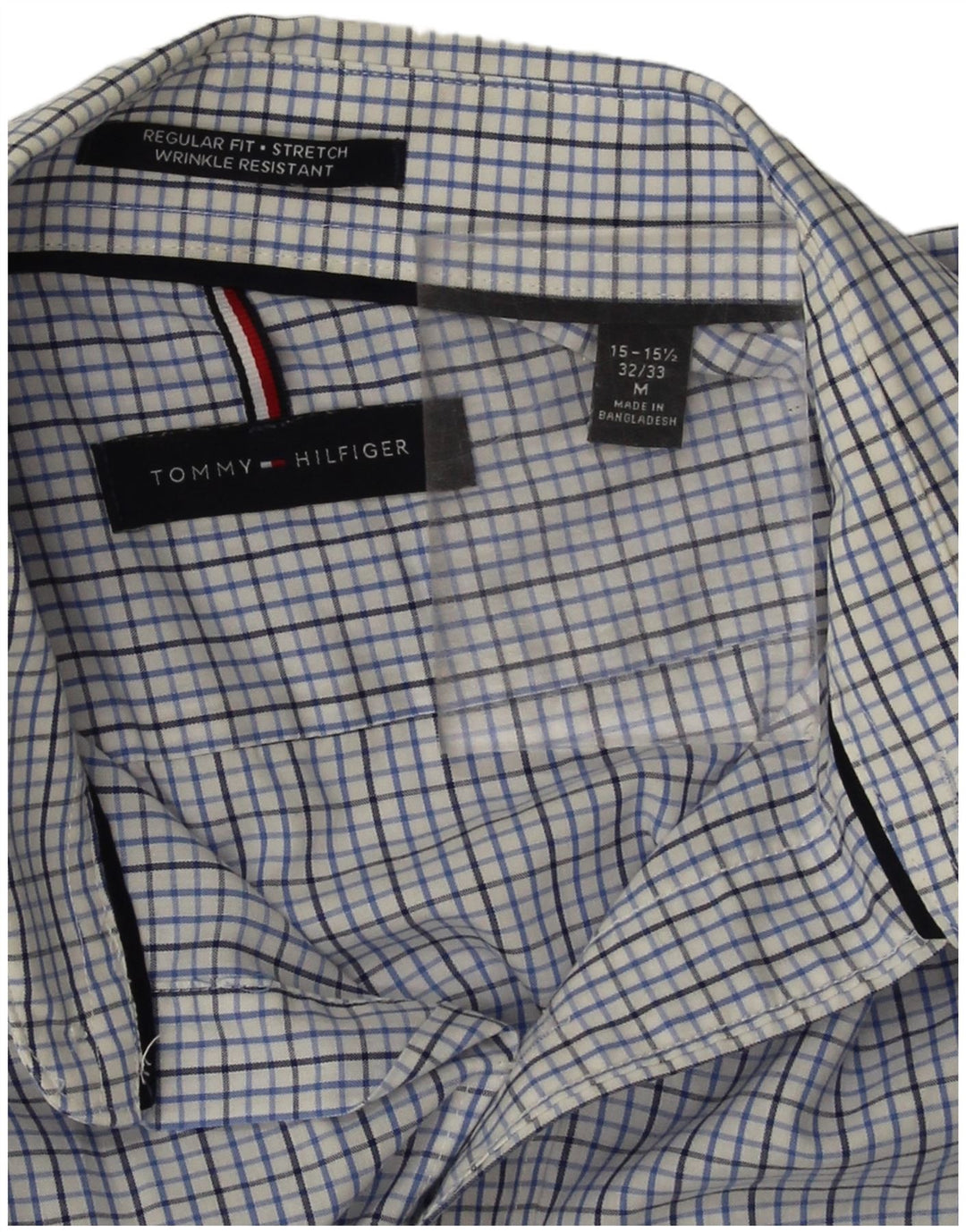 Tommy Hilfiger Ανδρικό πουκάμισο με κανονική εφαρμογή, μέγεθος 15 1/2 μεσαίο μπλε βαμβάκι