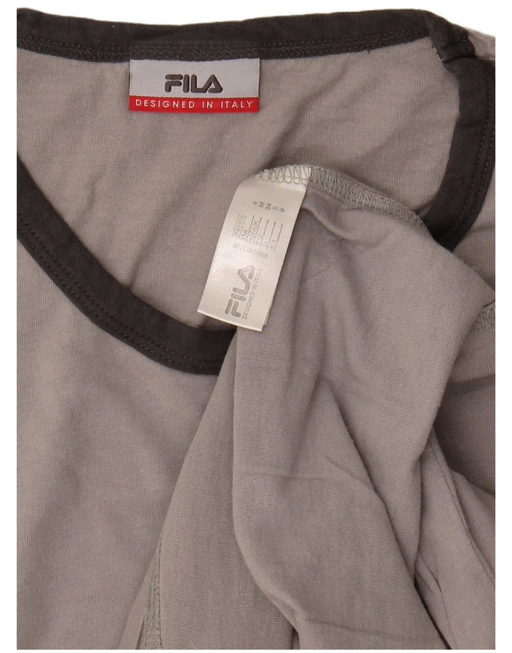 FILA Mens T-Shirt Top Medium Grey Colourblock Cotton